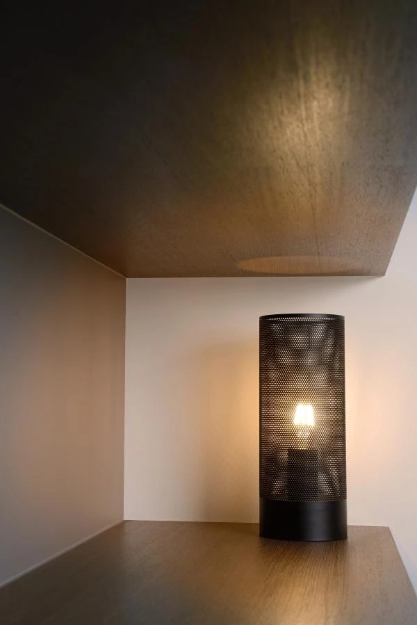 Lucide BELI - Lampe de table - Ø 12 cm - 1xE27 - Noir - ambiance 2